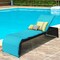 Patio Rattan Lounge Adjustable Back Chair Chaise Recliner with Cushioned